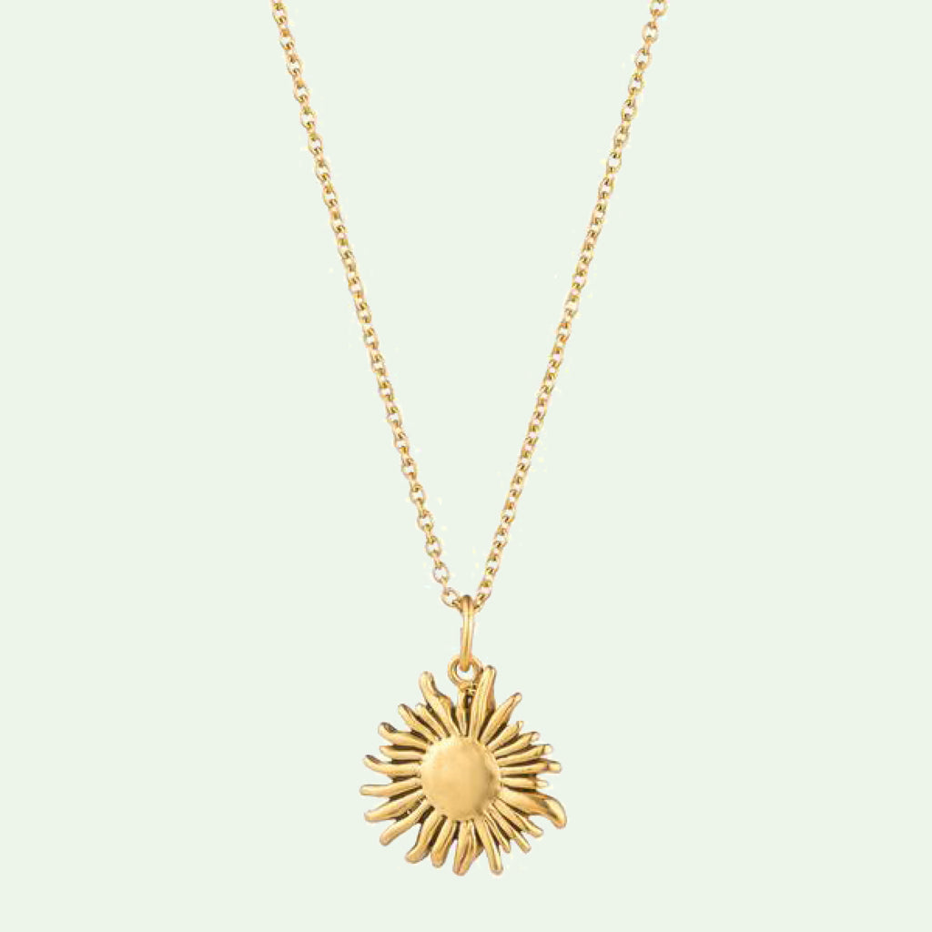petite sunflower necklace gold