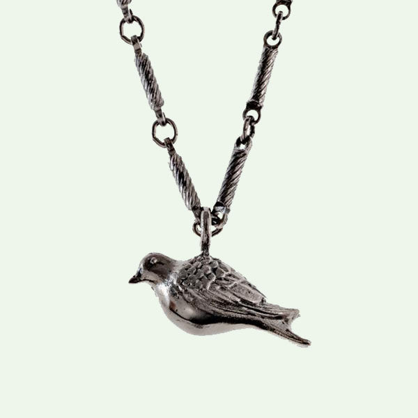 Peace Dove Medium Gunmetal Necklace