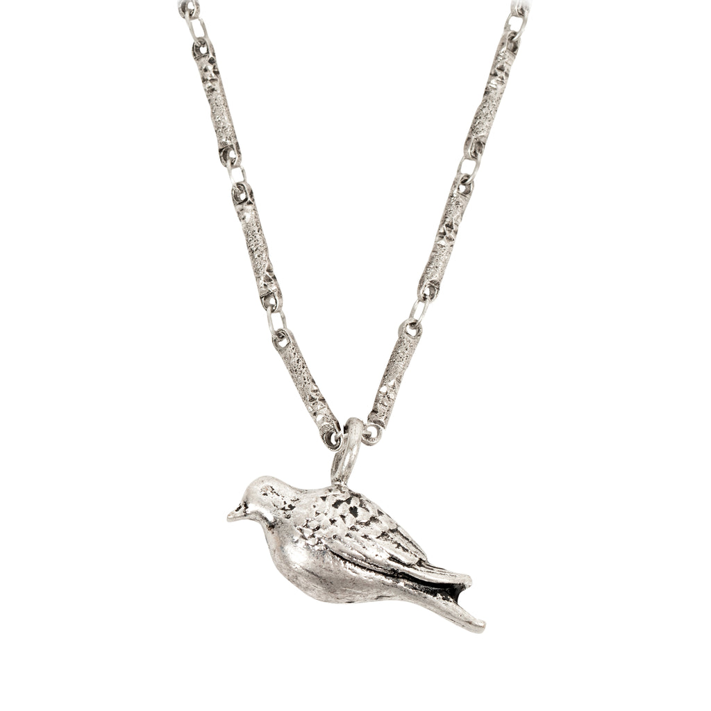 Peace Dove Medium Silver Necklace