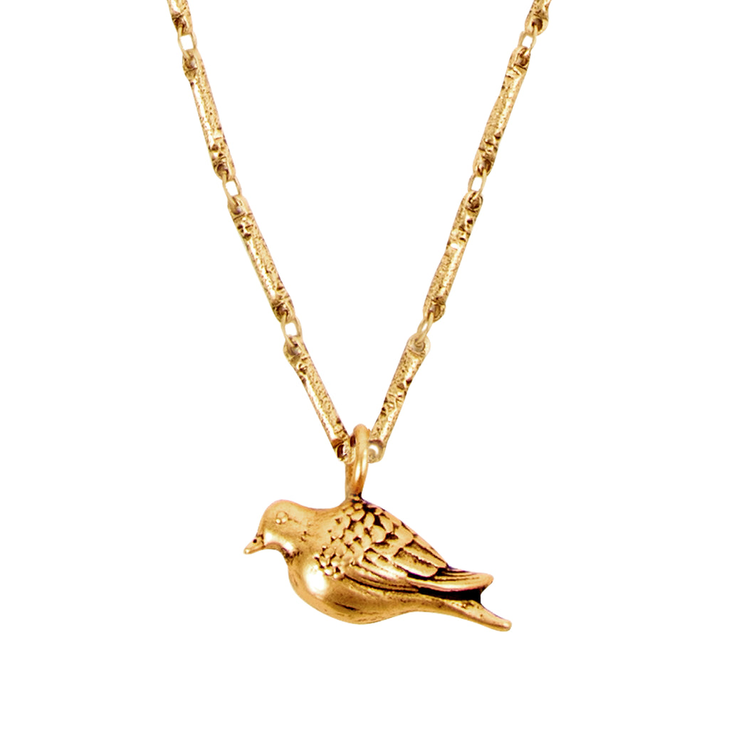 Peace Dove Medium Gold Necklace
