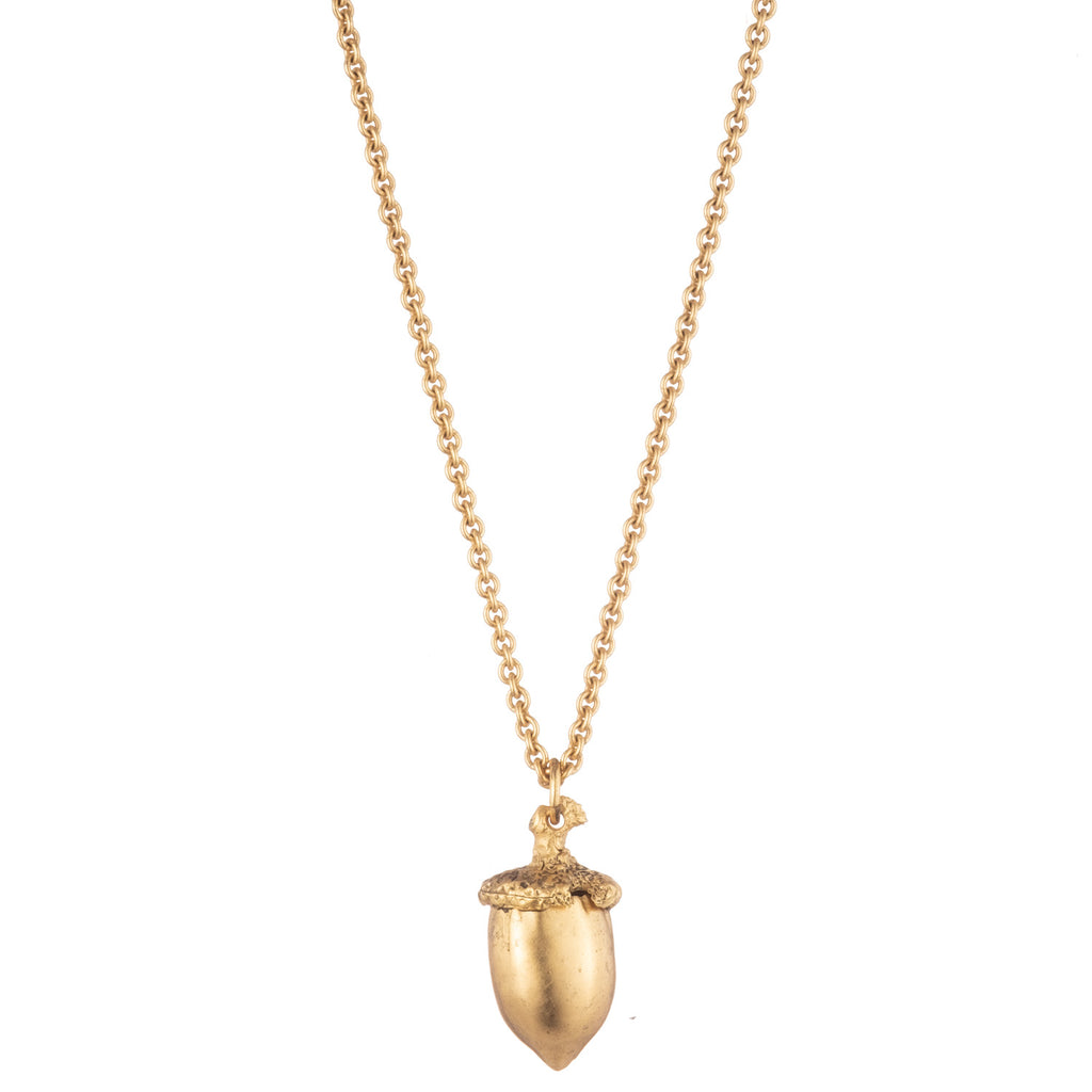 18kt gold plated acorn necklace