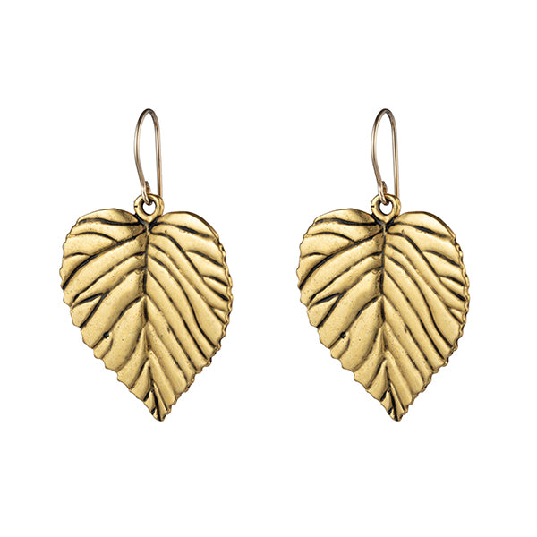 Heart leaf charm earrings 
