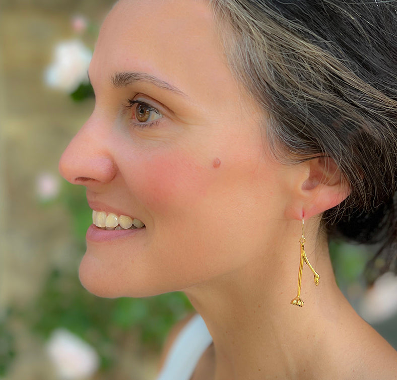 Flower earrings 18kt gold plate