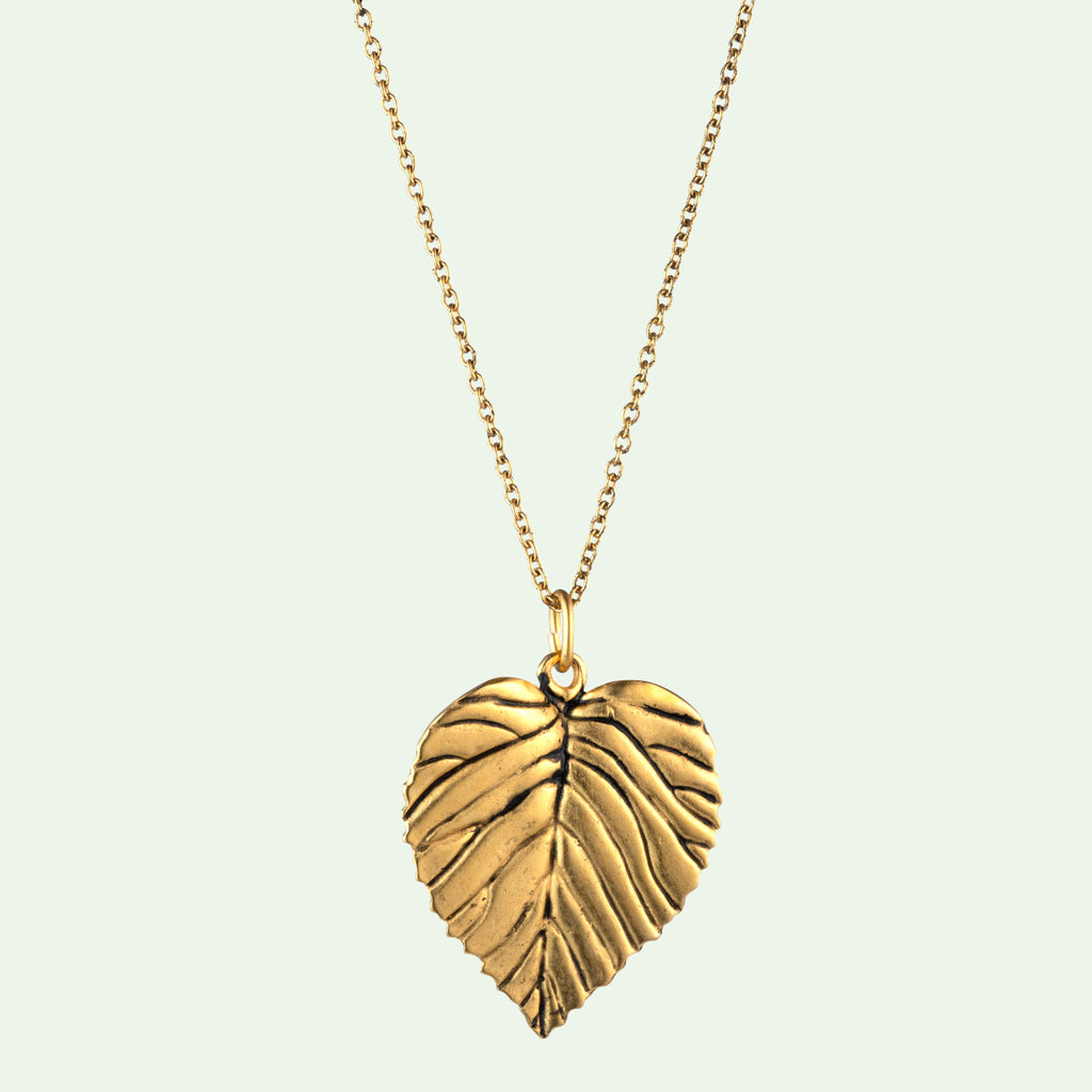 leaf shaped heart necklace by janet mavec