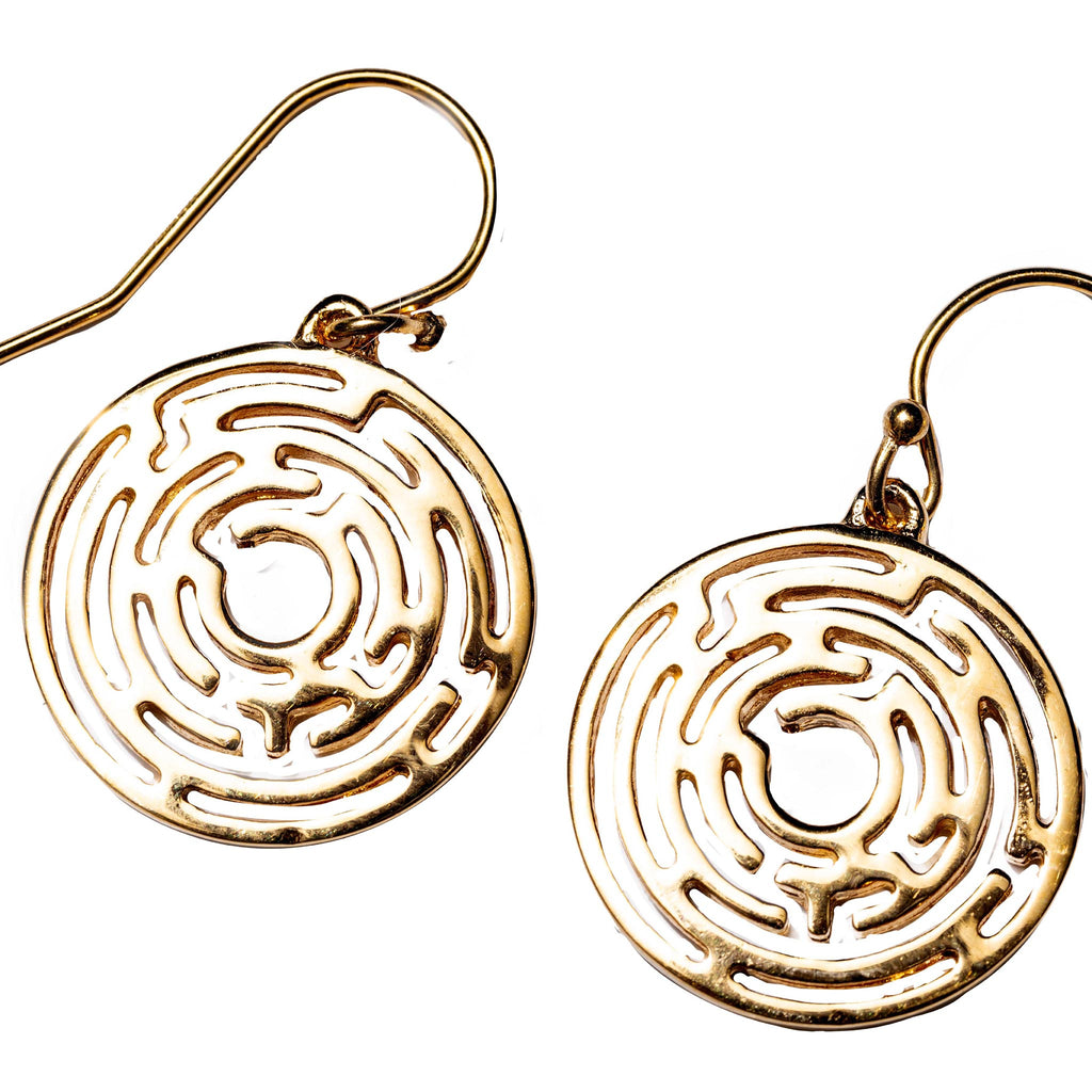 Labyrinth petite earrings gold