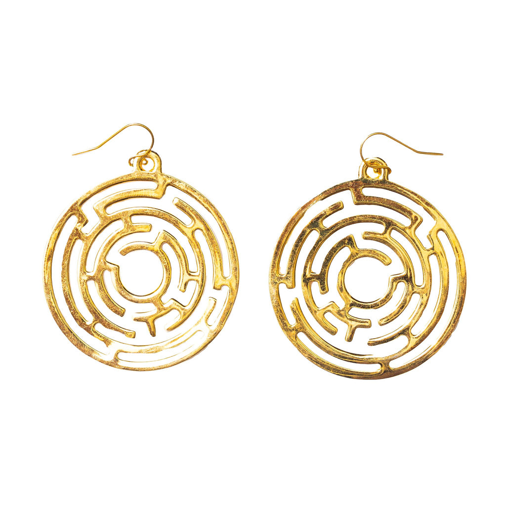 Labyrinth Large Gold Earrings
