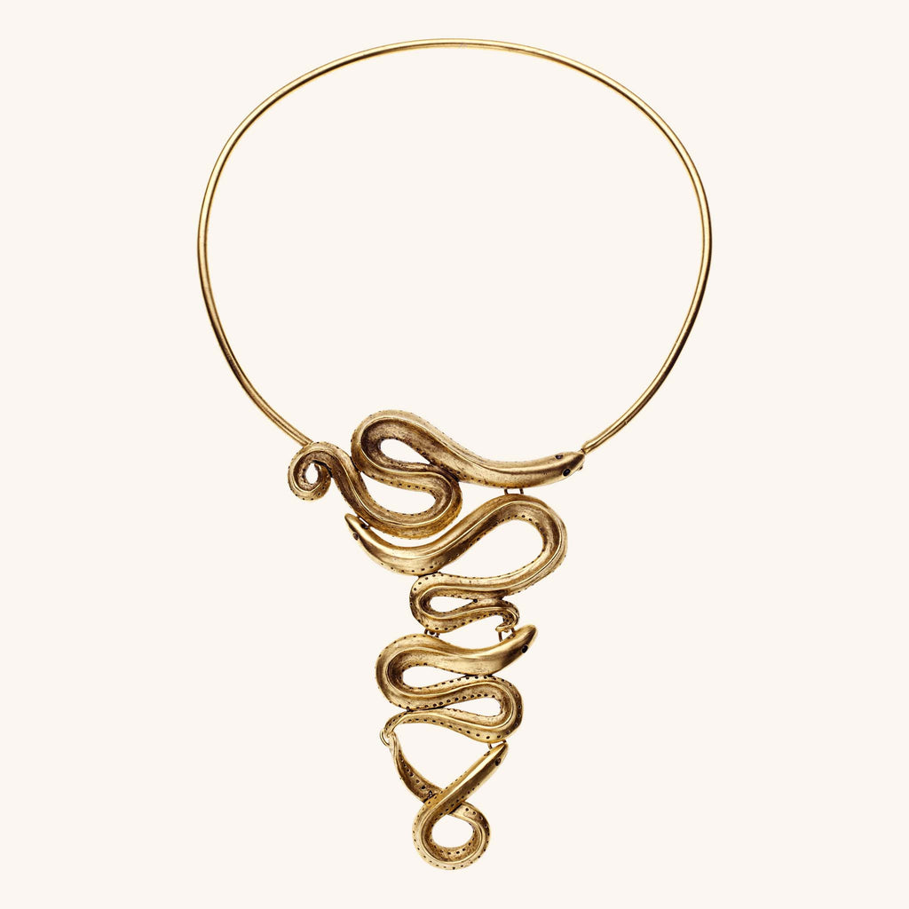 Eel Bibb Necklace on Wire Collar