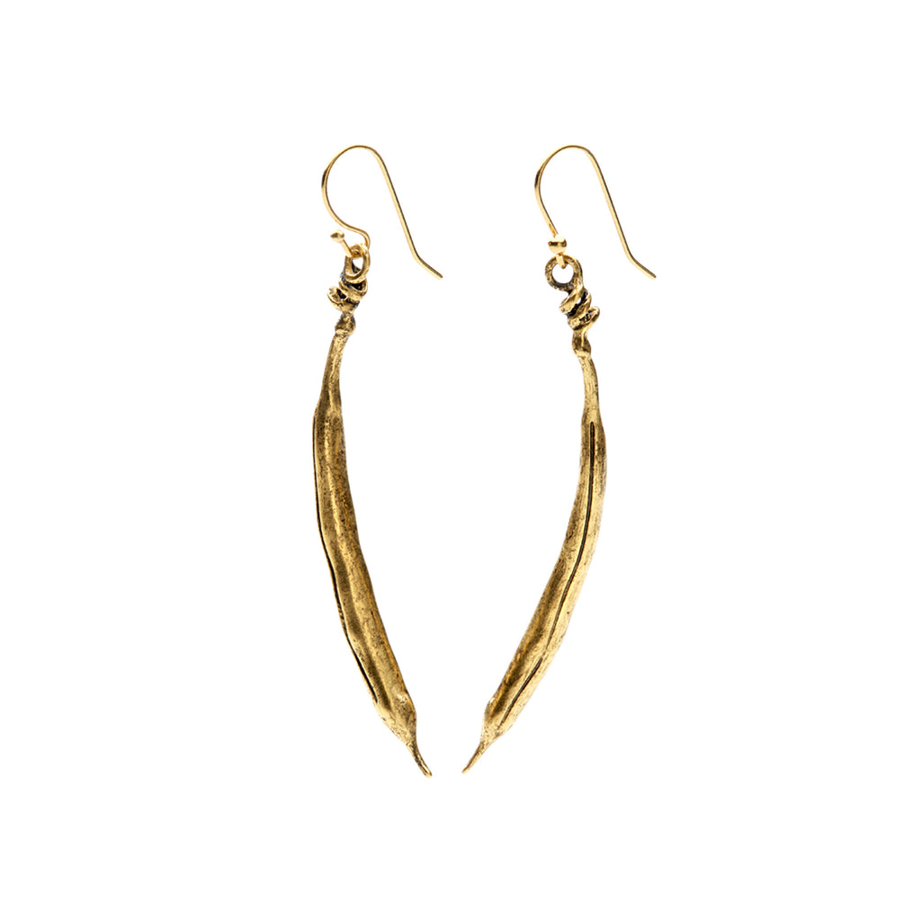 gold plated bean earrings