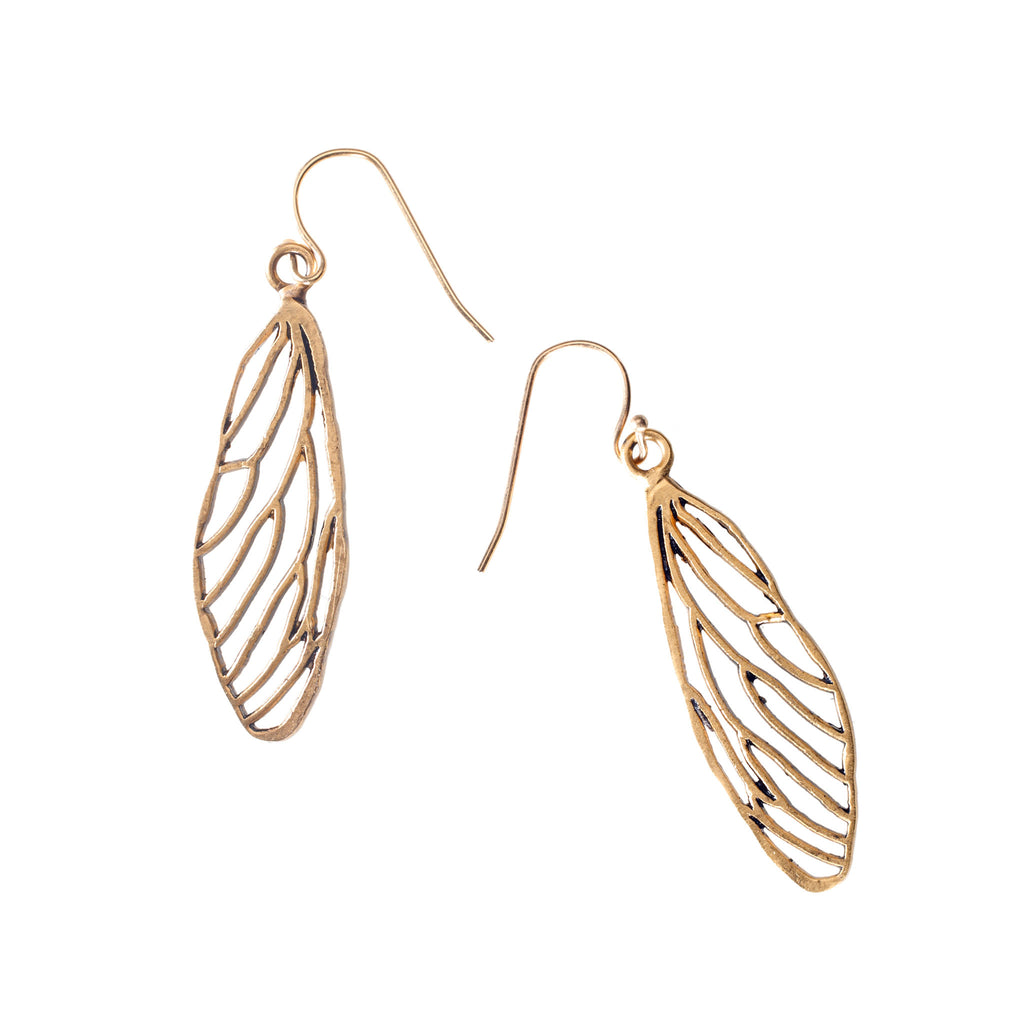 Wing earrings cicada