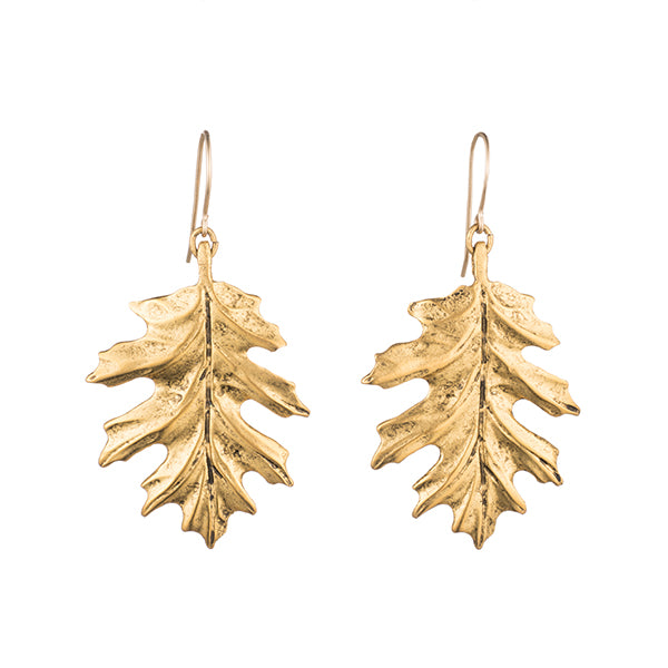 Gold Oak Leaf Earrings